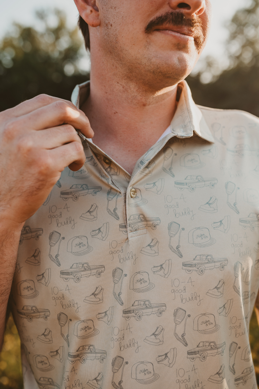 cb radio men's polo