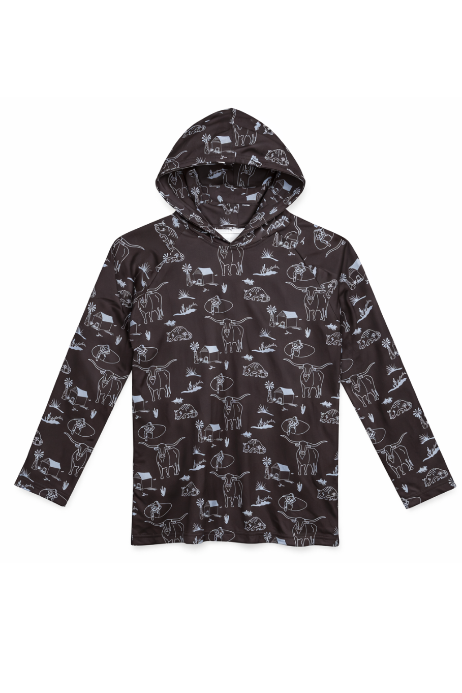 brown black western kids performance hoodie