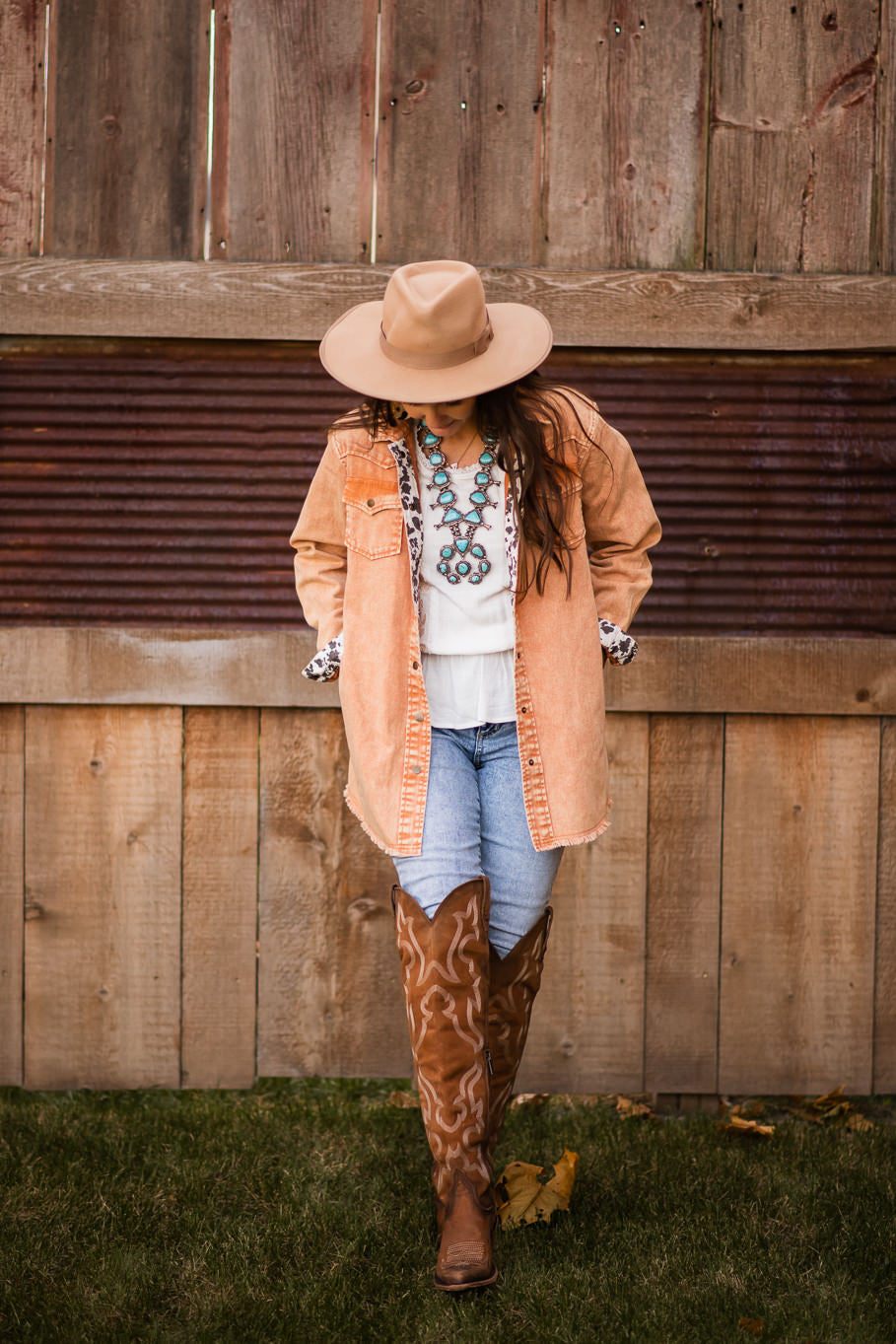 The Rural Dreamer's Shacket in Terracotta - Rosebud's Tees