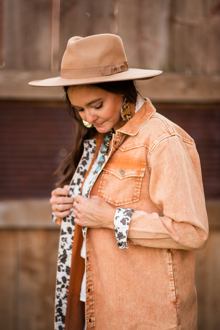 The Rural Dreamer's Shacket in Terracotta - Rosebud's Tees