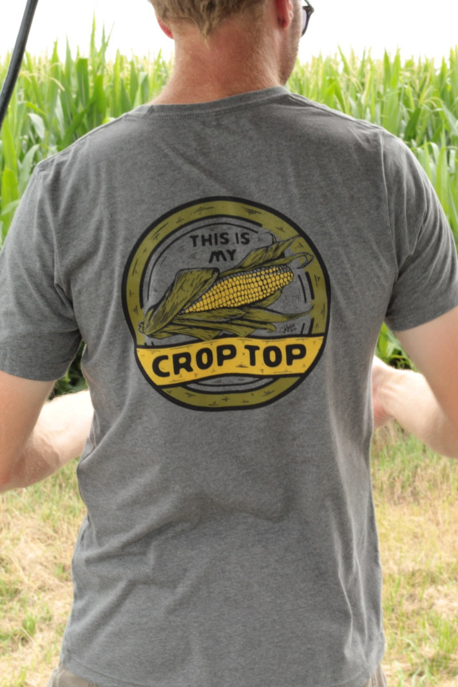 This Is My Crop Top Tee (2 sided) in Gray