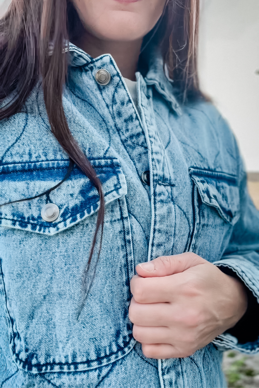 Vintage Like Denim Quilted Jacket | Sizes S - XL