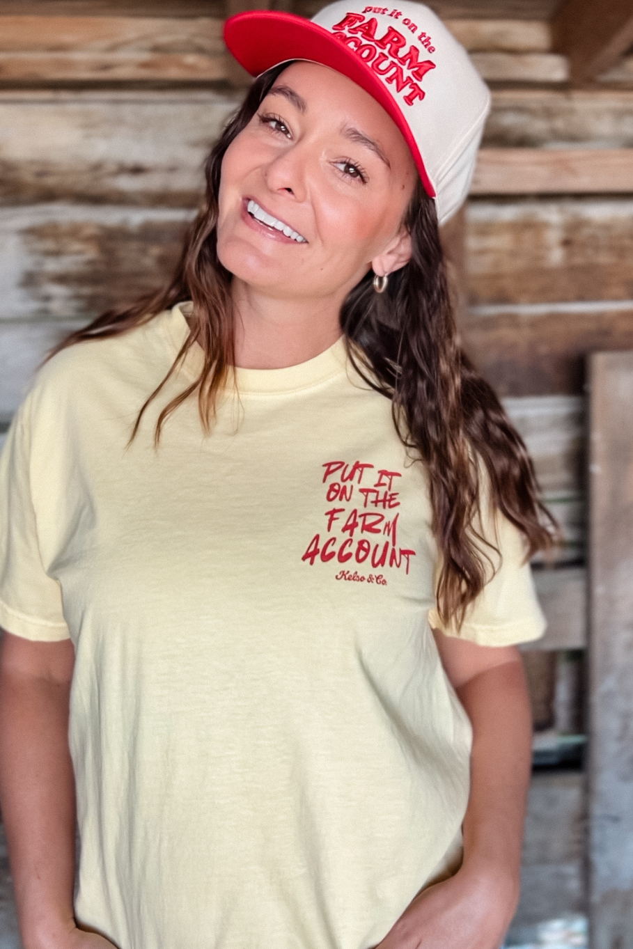 Put It On the Farm Account Graphic Tee in Butter Yellow