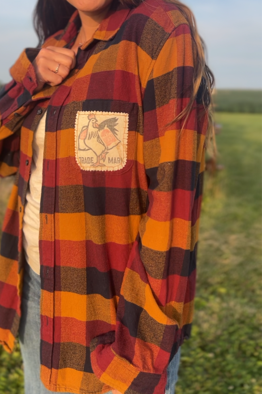 Size XL - Upcycled Flannel Lay or Bust