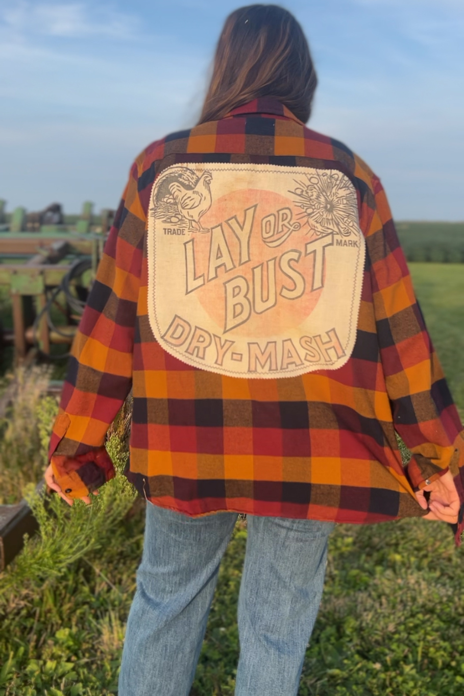 Size XL - Upcycled Flannel Lay or Bust