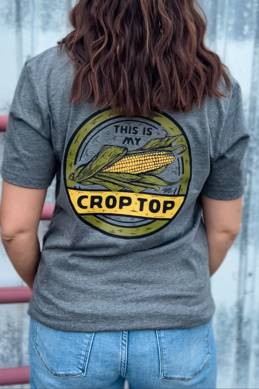 This Is My Crop Top Tee (2 sided) in Gray - Rosebud's Tees