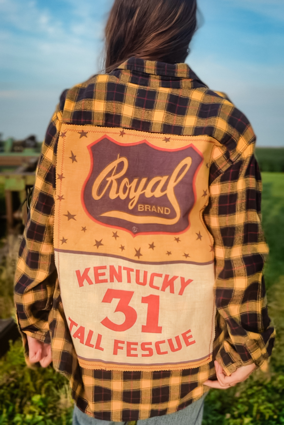 Size XL - Upcycled Flannel Royal Kentucky Fescue