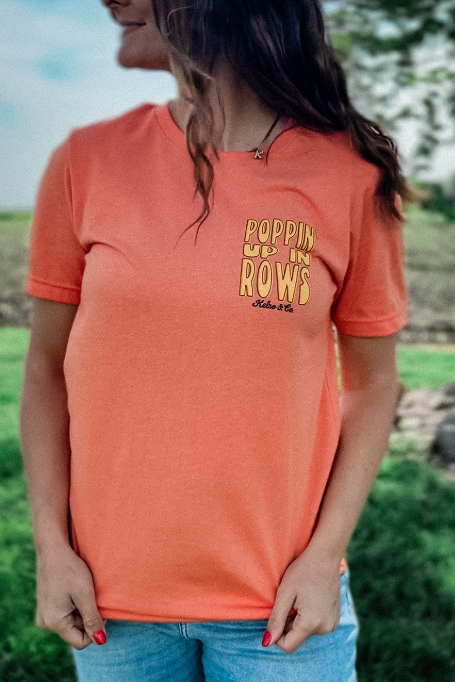 Poppin' Up in Rows Graphic Tee in Orange