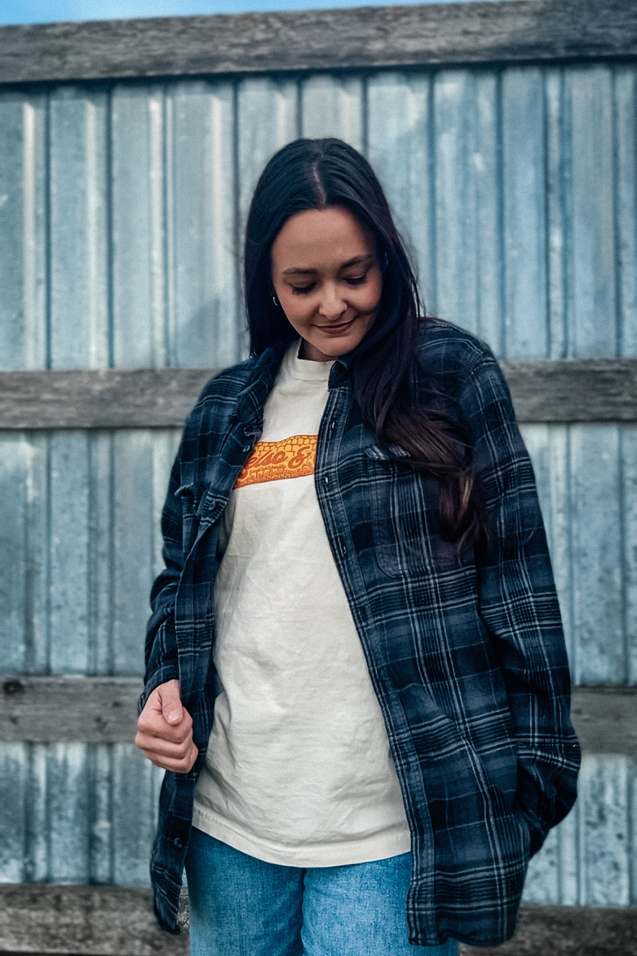 Size XL Upcycled Flannel- Northwestern Alfalfa - Rosebud's Tees