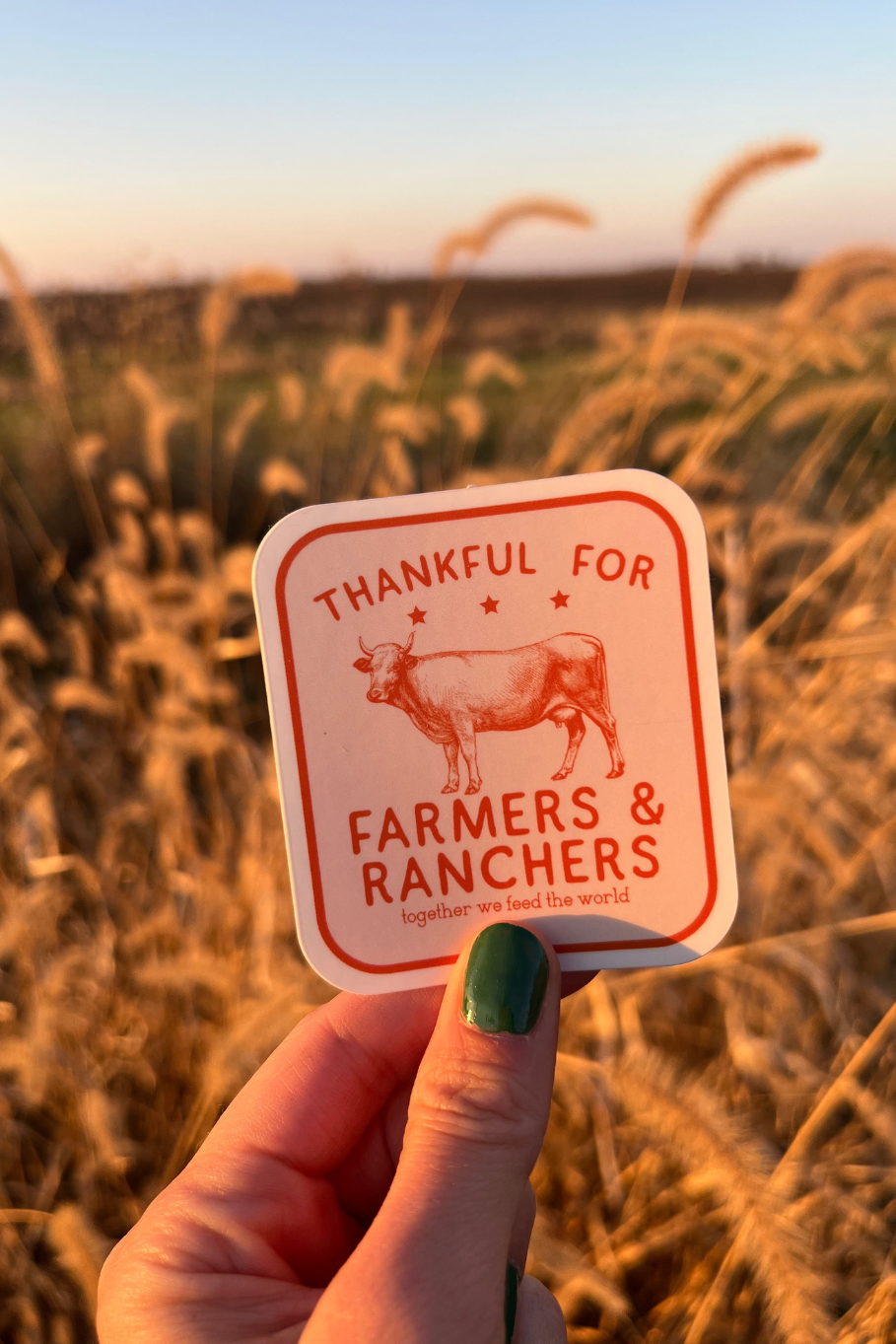 Thankful For Farmers And Ranchers Sticker