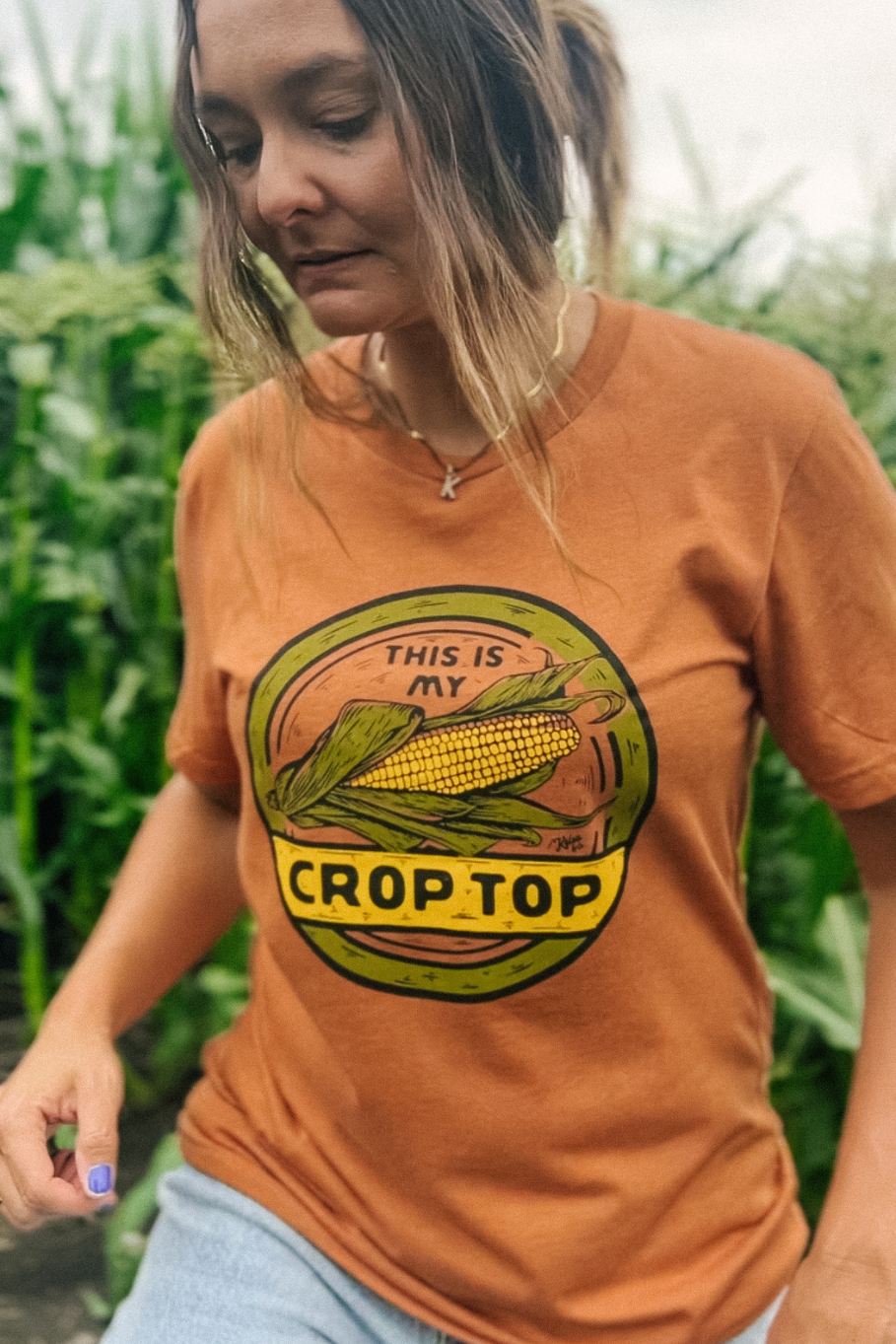 This Is My Crop Top Tee in Heather Autumn