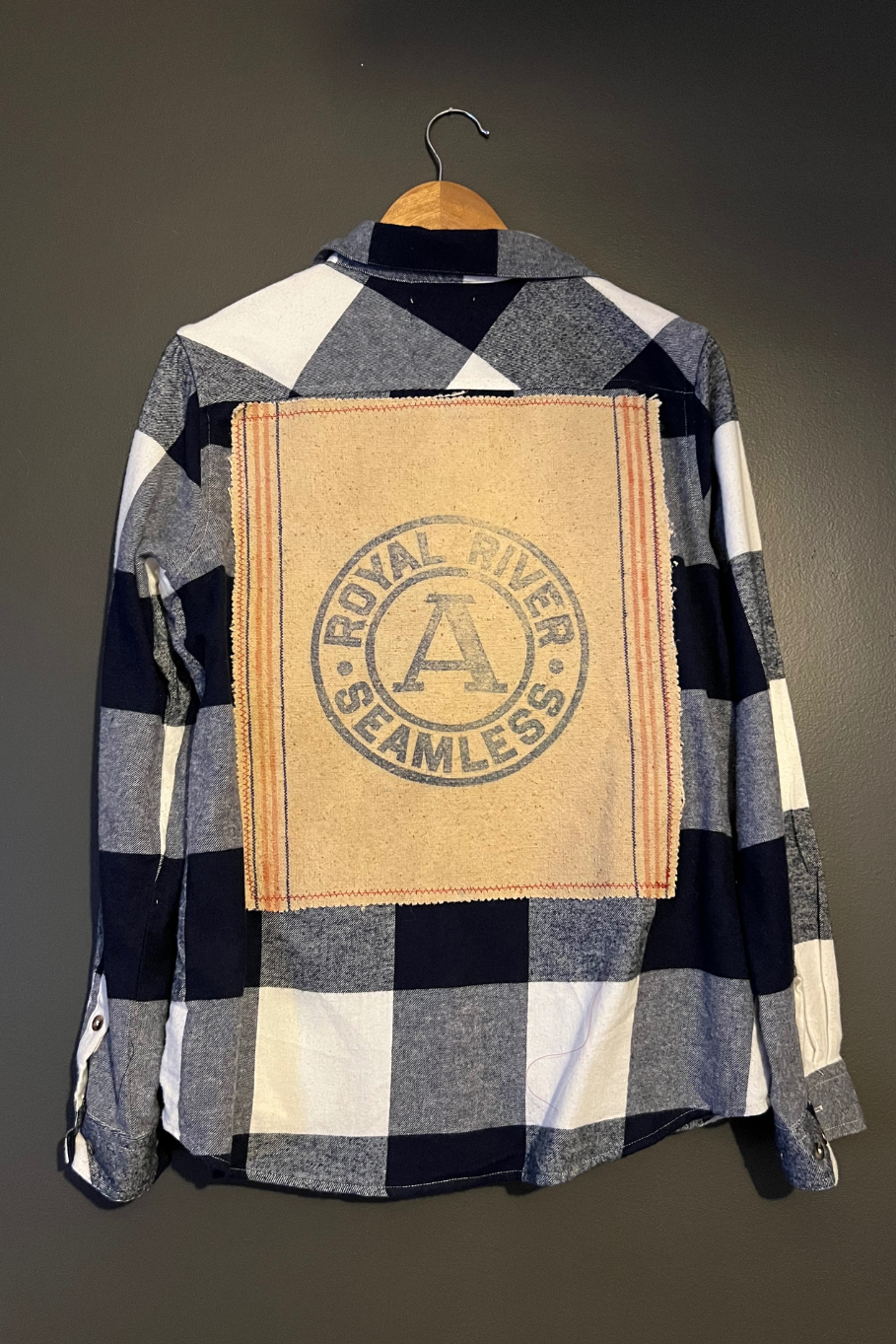 Medium - Upcycled Flannel - Royal River Seamless - Rosebud&#39;s Tees