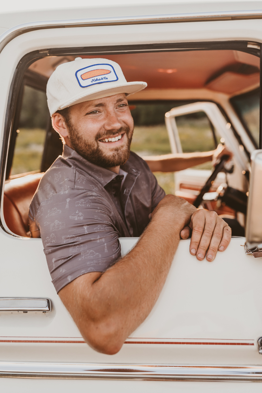 Country Views in Brown Men&#39;s Polo