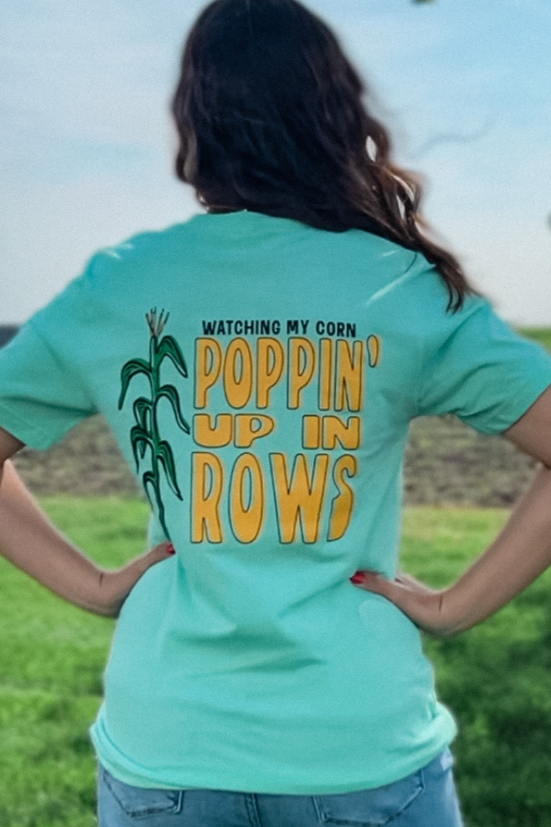Poppin' Up in Rows Graphic Tee in Mint