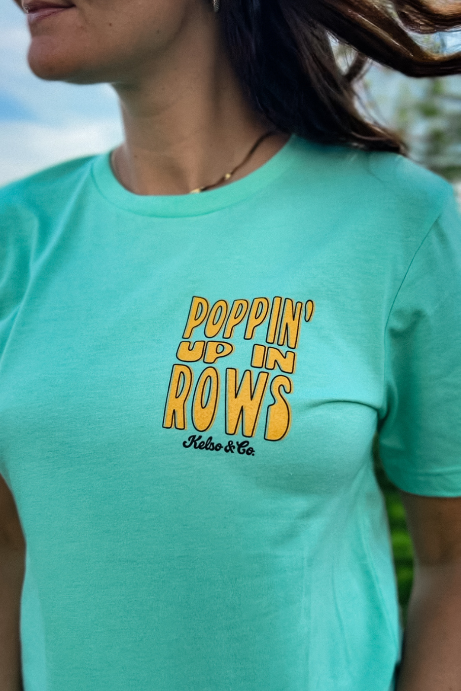 Poppin' Up in Rows Graphic Tee in Mint