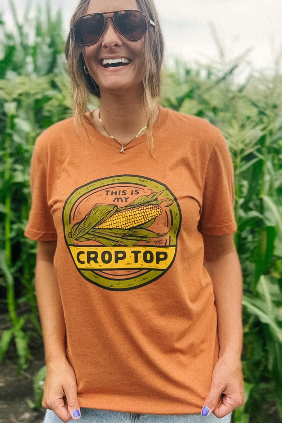 This Is My Crop Top Tee in Heather Autumn