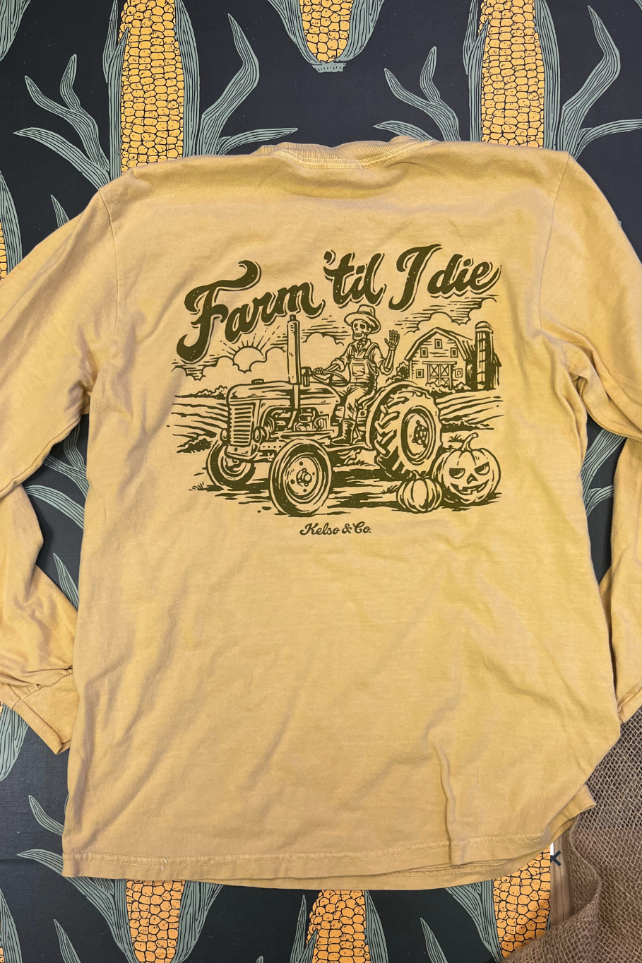 Farm &#39;Til I Die | Mustard Long Sleeve Tee