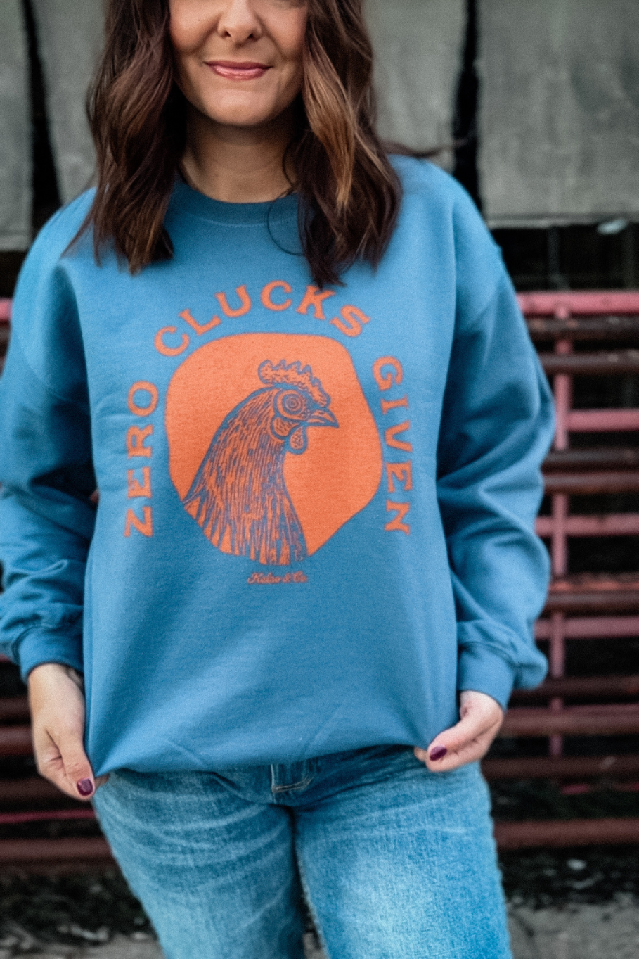 Zero Clucks Given Crewneck - Rosebud's Tees