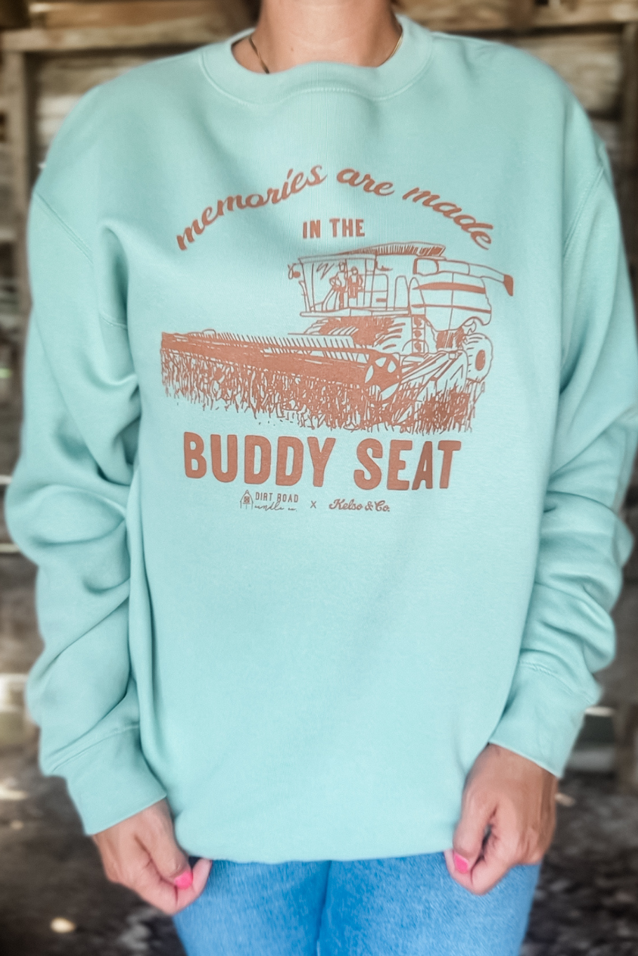 Buddy Seat Crewneck - Dirt Road Candle Co. x Kelso & Co.