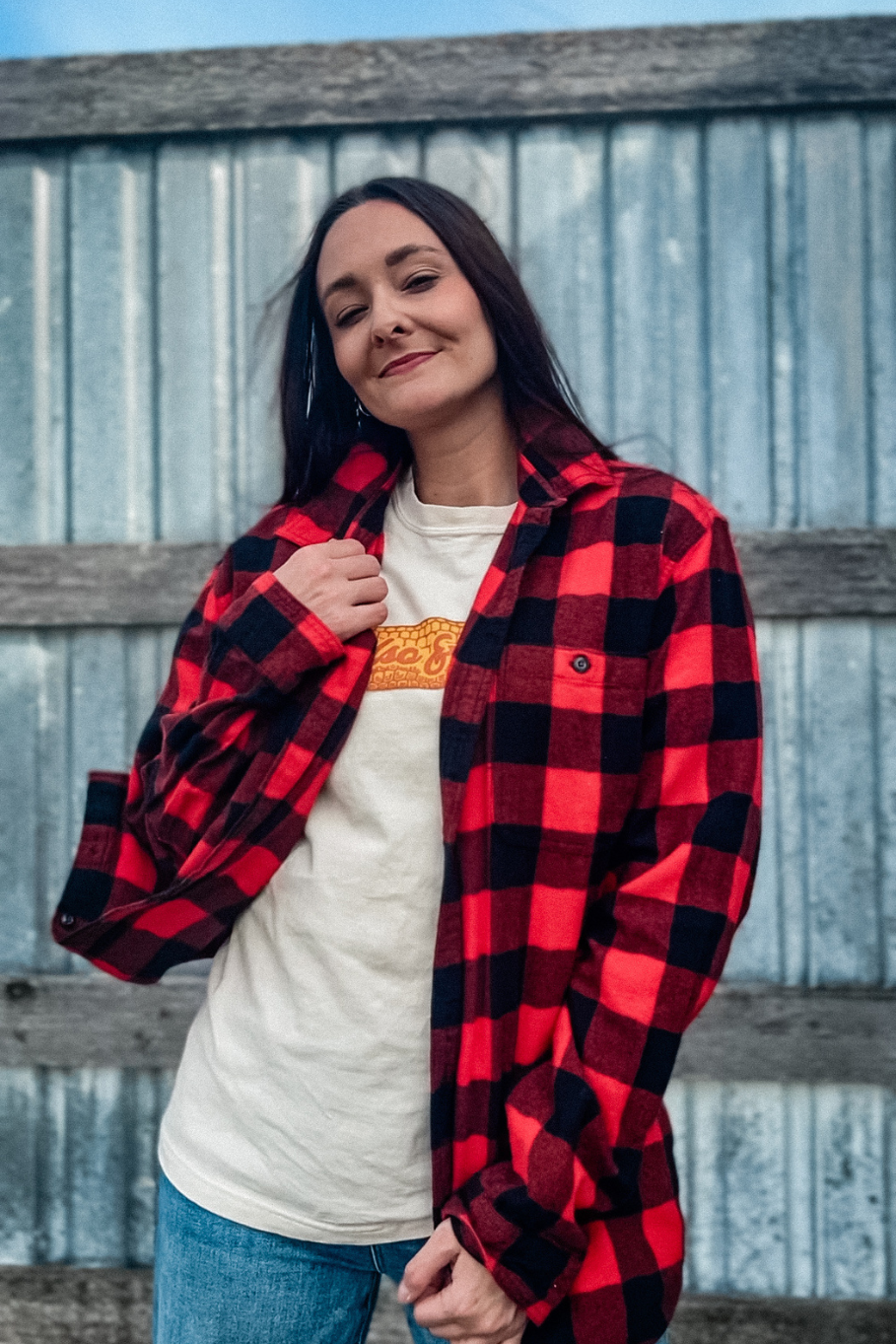 Size XL Upcycled Flannel- Iowa Missouri All Star Seed - Rosebud's Tees