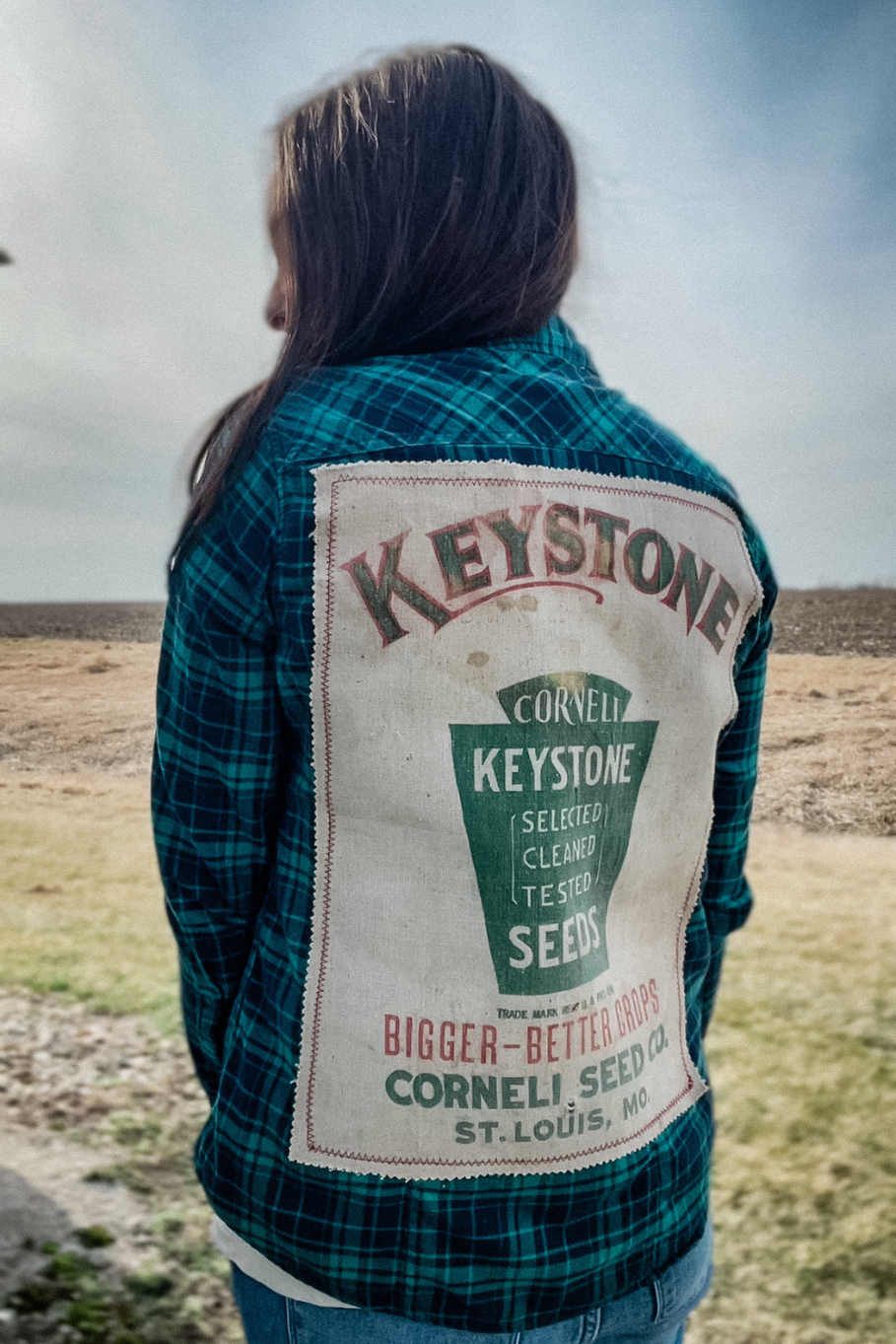 Size XS Upcycled Flannel- Keystone Seeds - Rosebud's Tees