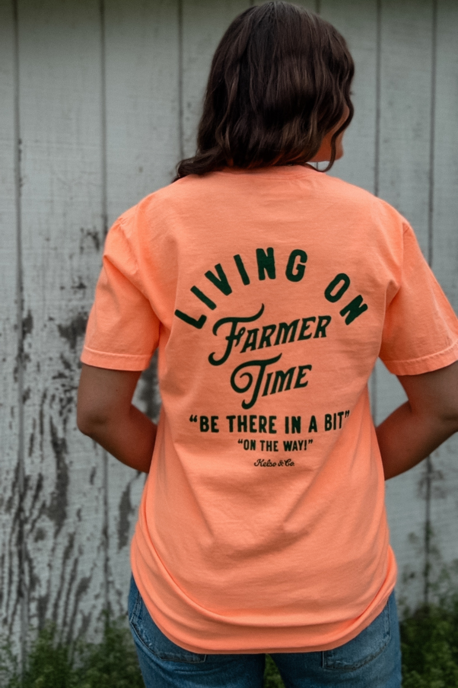 Living on farmer time comfort colors tshirt