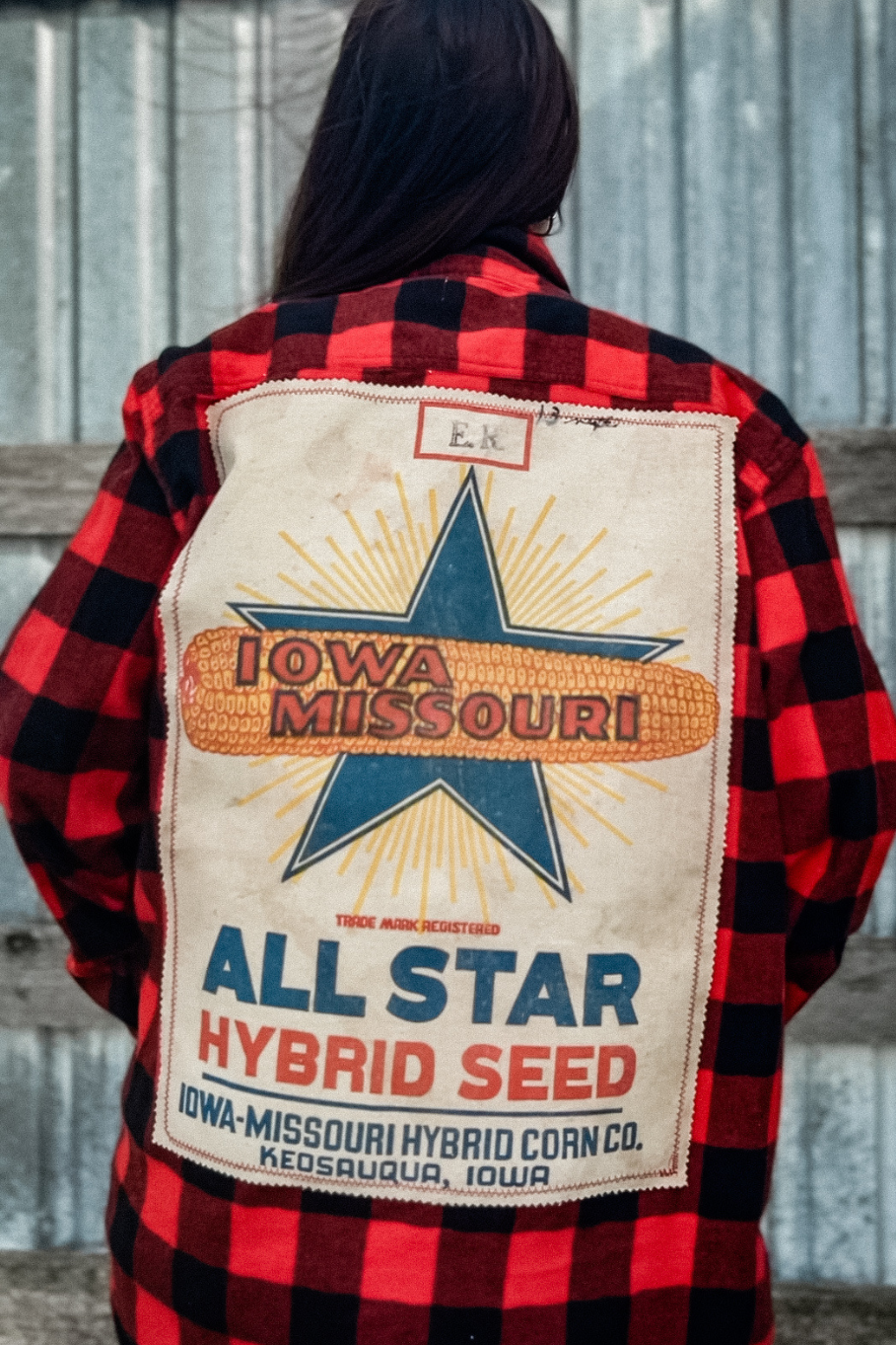 Size XL Upcycled Flannel- Iowa Missouri All Star Seed