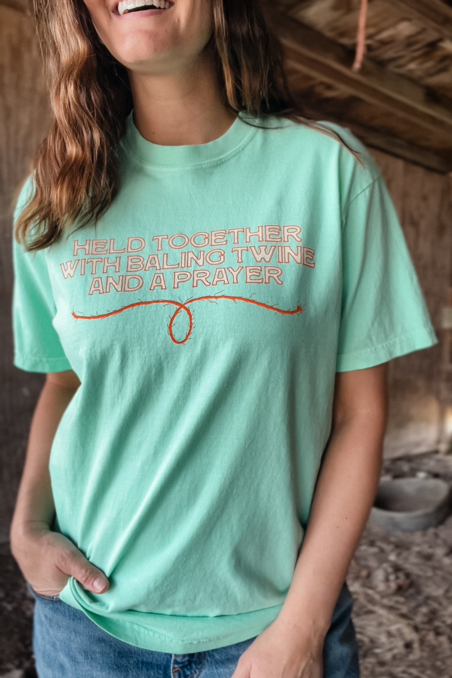 Baling Twine Graphic Tee in Island Reef - Rosebud's Tees