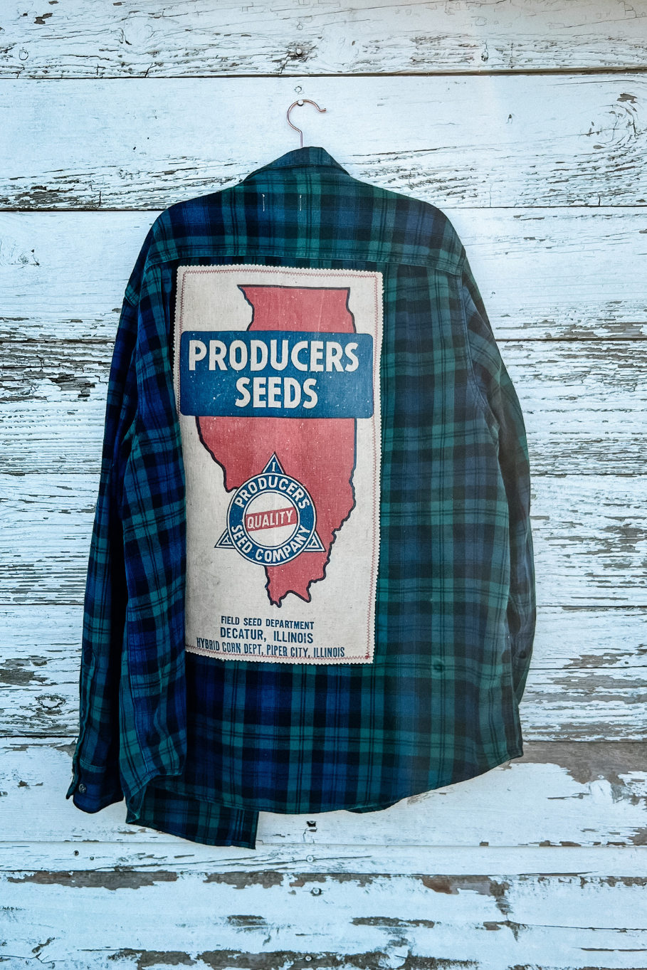 Size 3X Upcycled Flannel- Producer&#39;s Seeds - Illinois