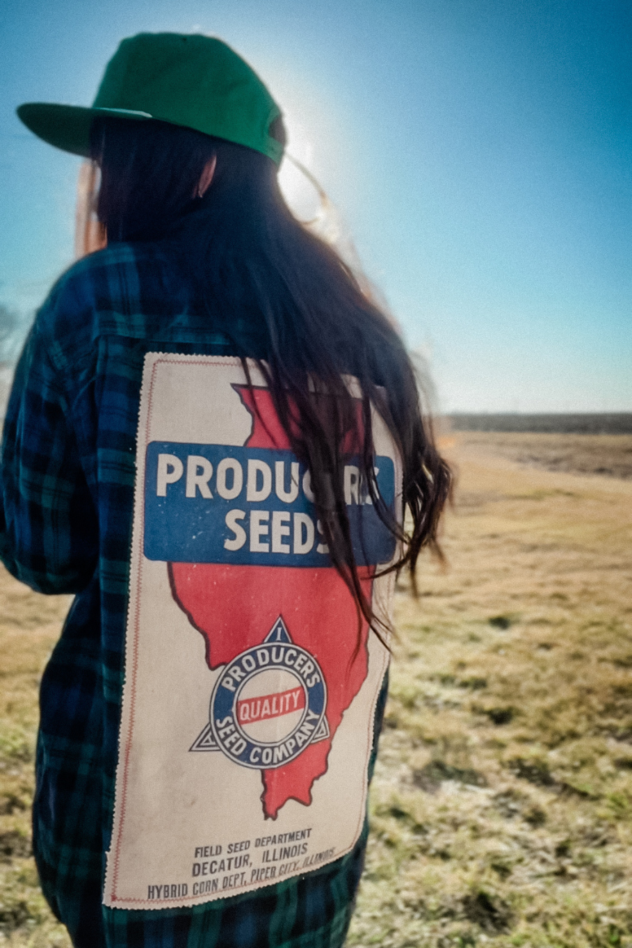 Size 3X Upcycled Flannel- Producer&#39;s Seeds - Illinois