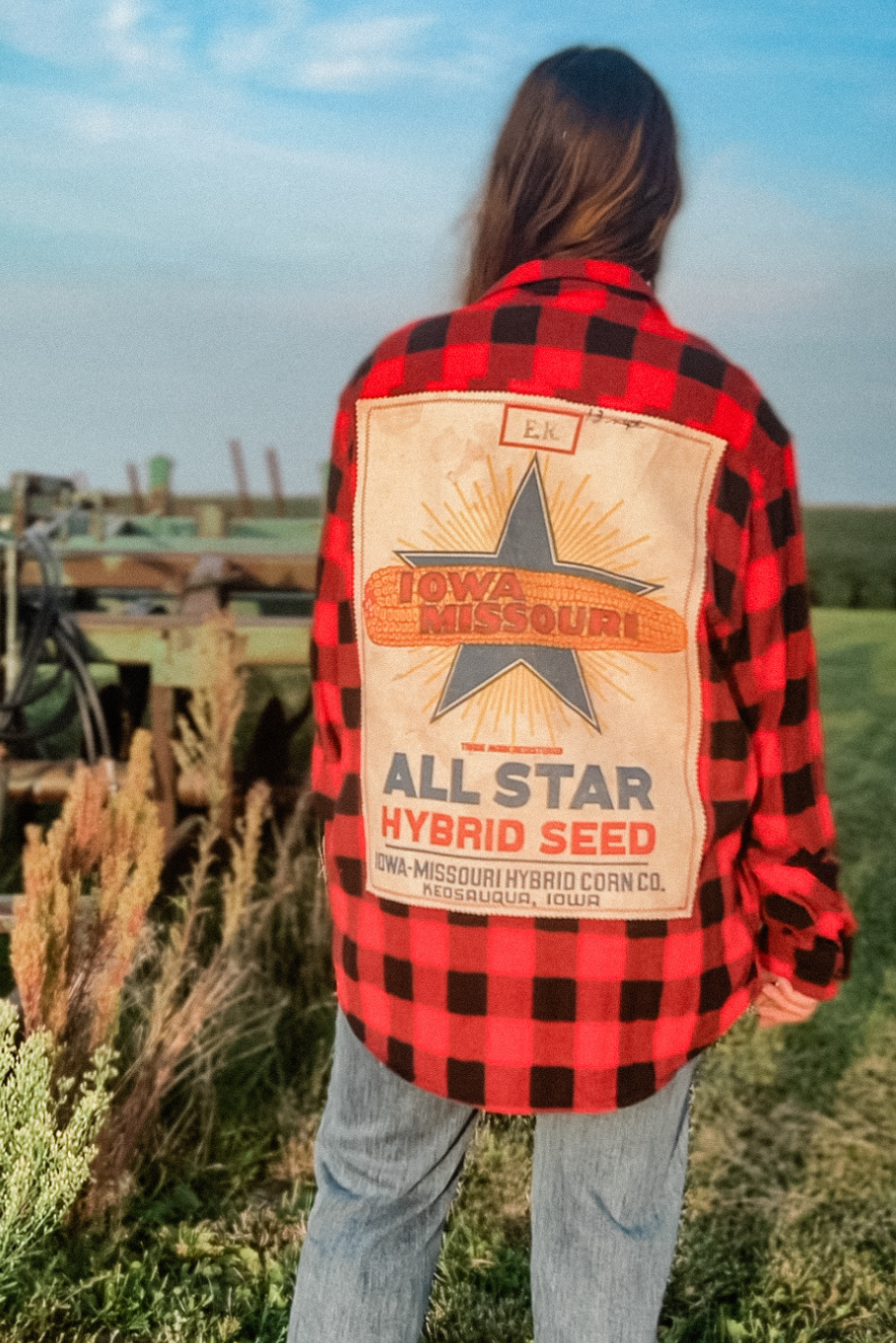 Size XL Upcycled Flannel- Iowa Missouri All Star Seed