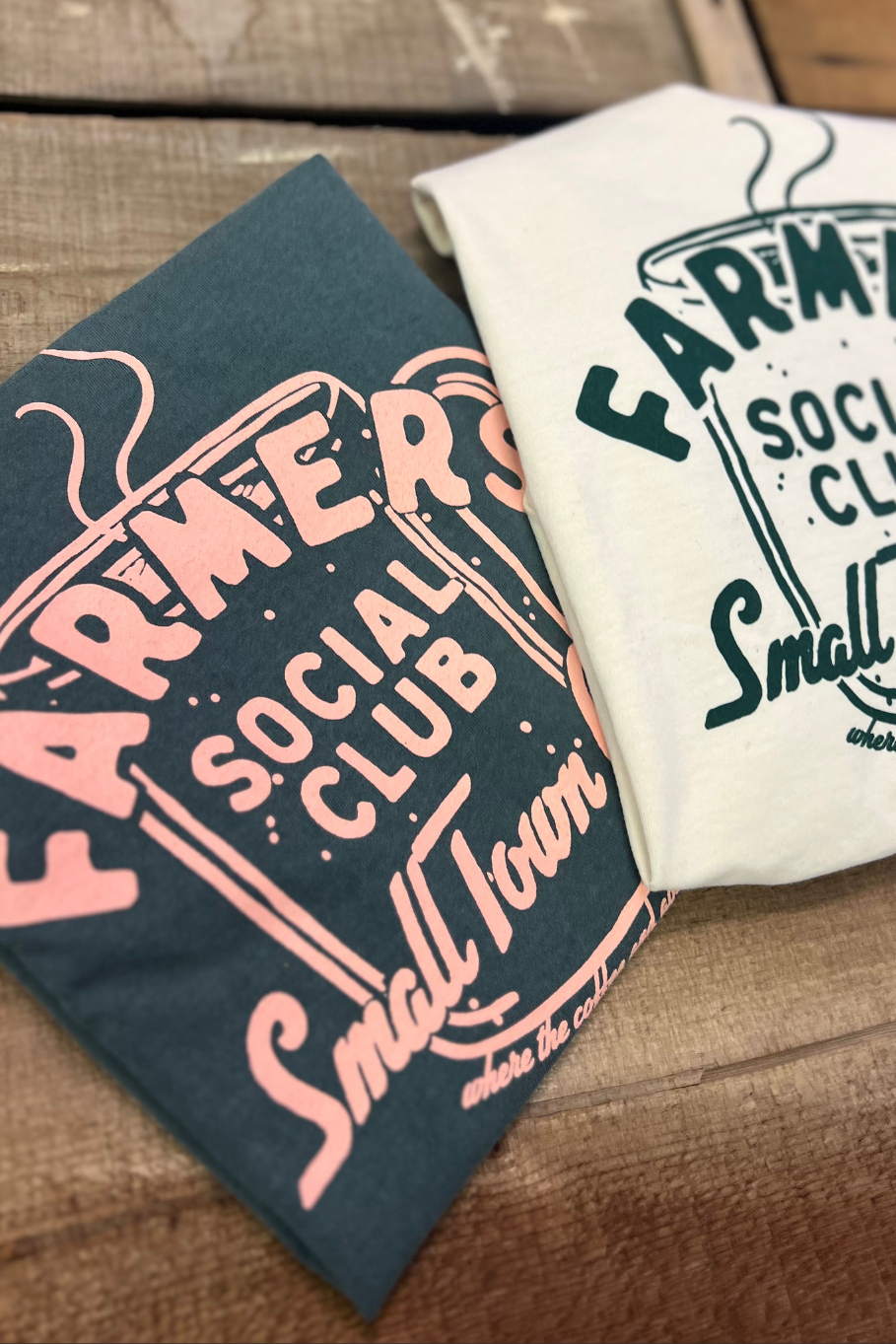 Farmers Social Club Graphic Tee - Blue Spruce Green