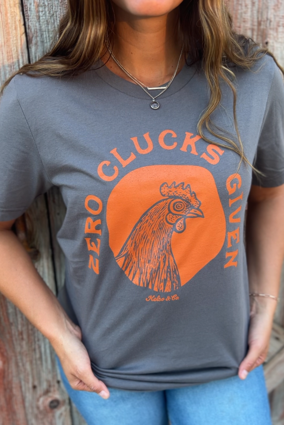 Zero Clucks Given Chicken Graphic Tee