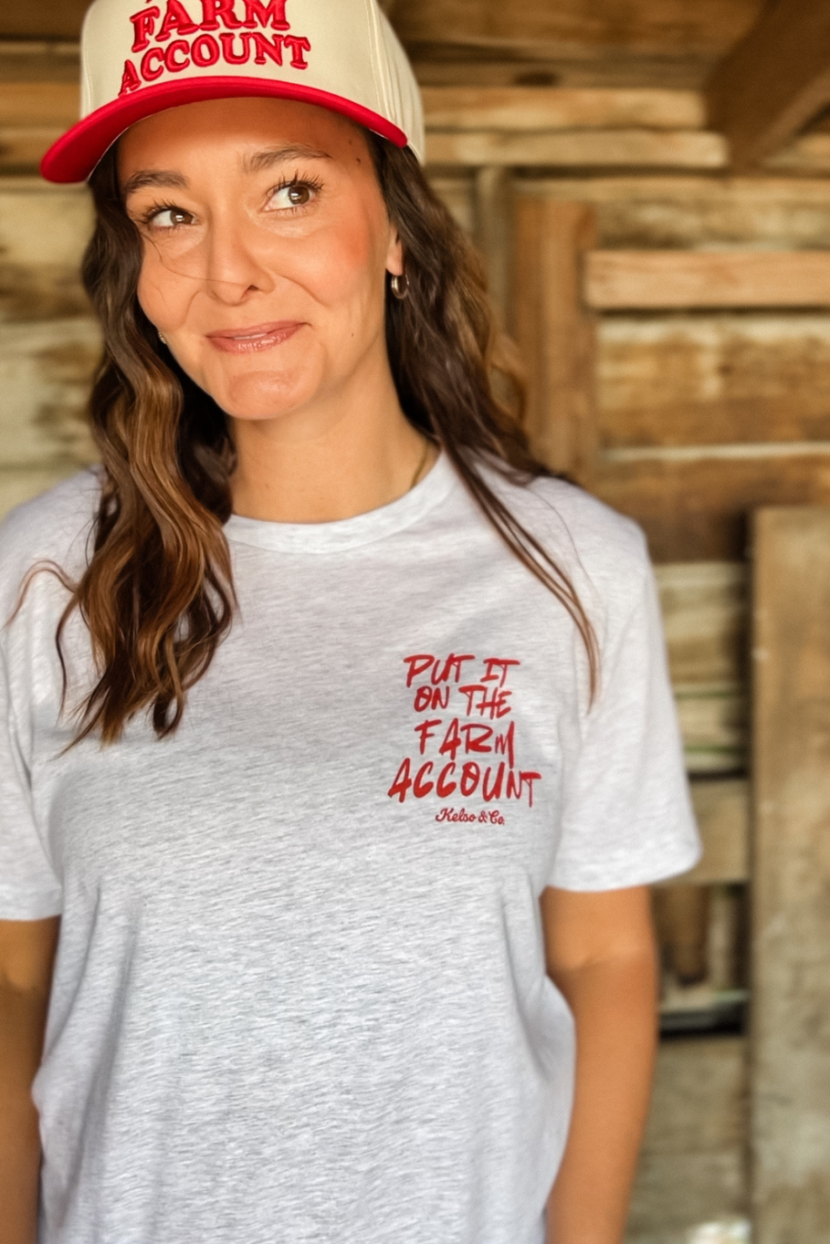 Put It On The Farm Account Graphic Tee in Ash Gray