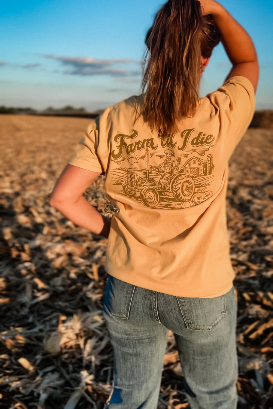 Farm 'Til I Die | Mustard Short Sleeve