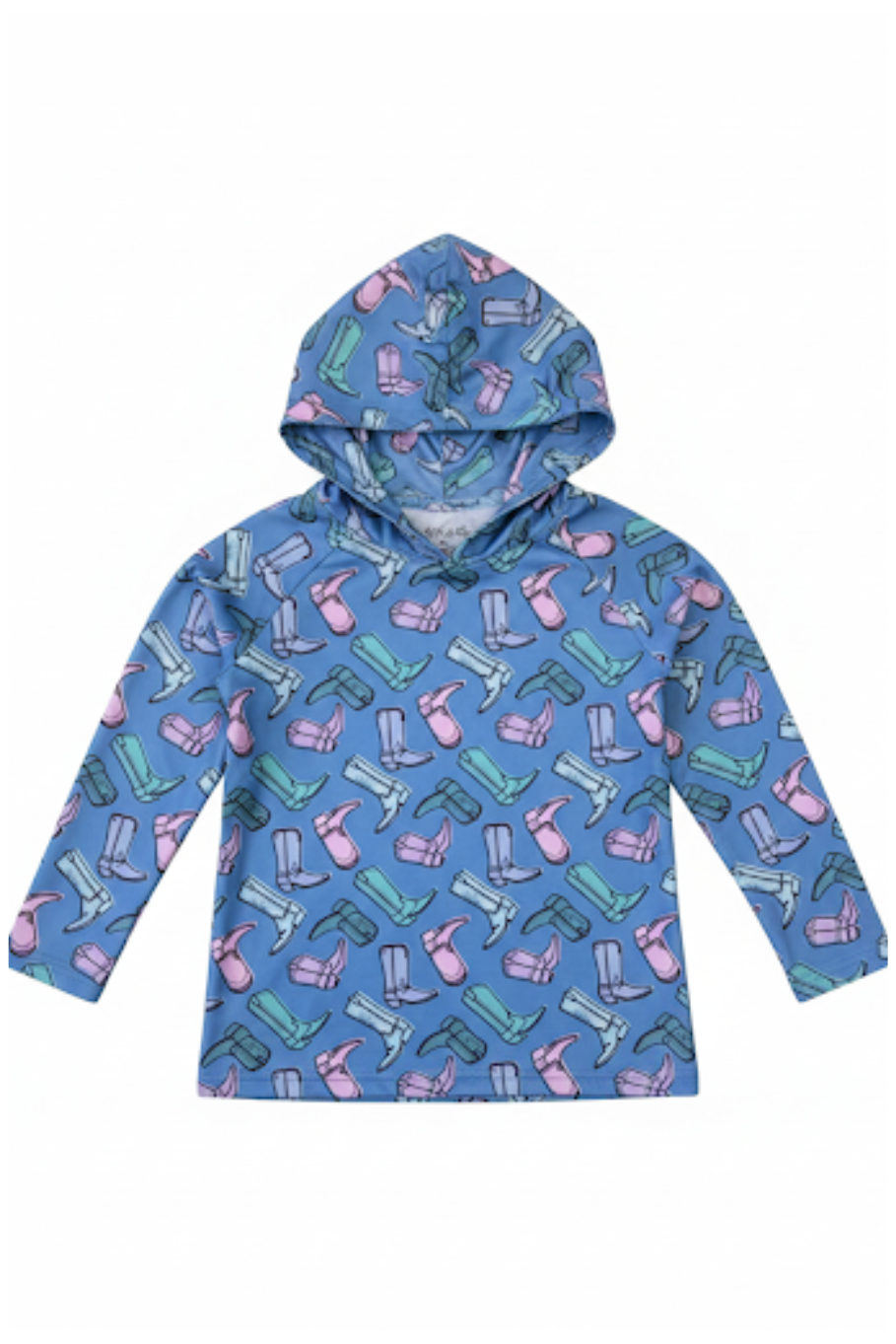 kids performance hoodie with multi color cowgirl girls