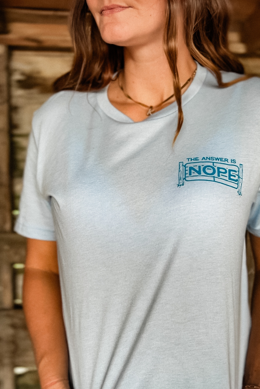 Front of tshirt - the answer is nope