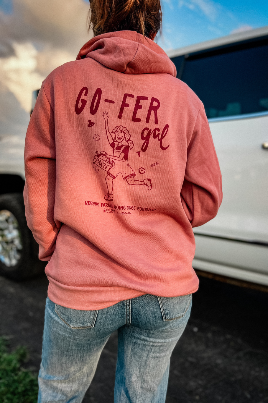 Go-fer gal mauve sweatshirt hoodie