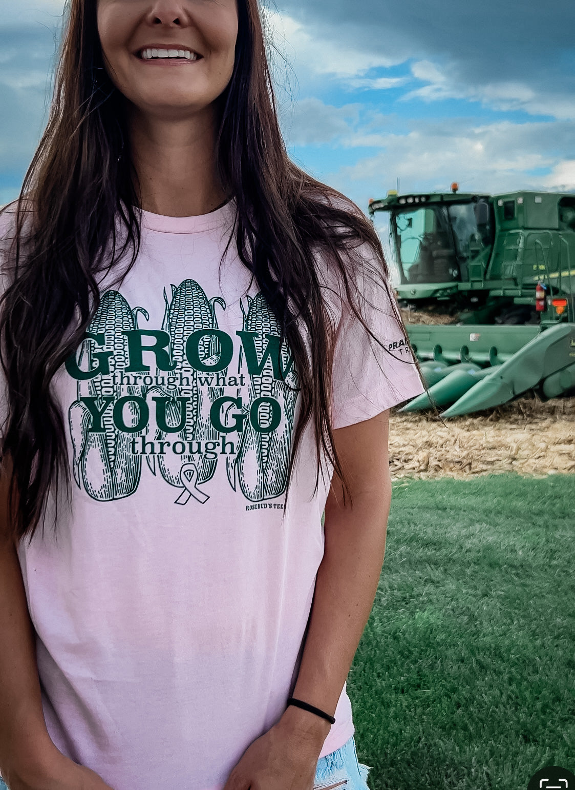 Grow Through What You Go Through - Pink Breast Cancer Awareness | Sizes S - 3XL - Rosebud's Tees