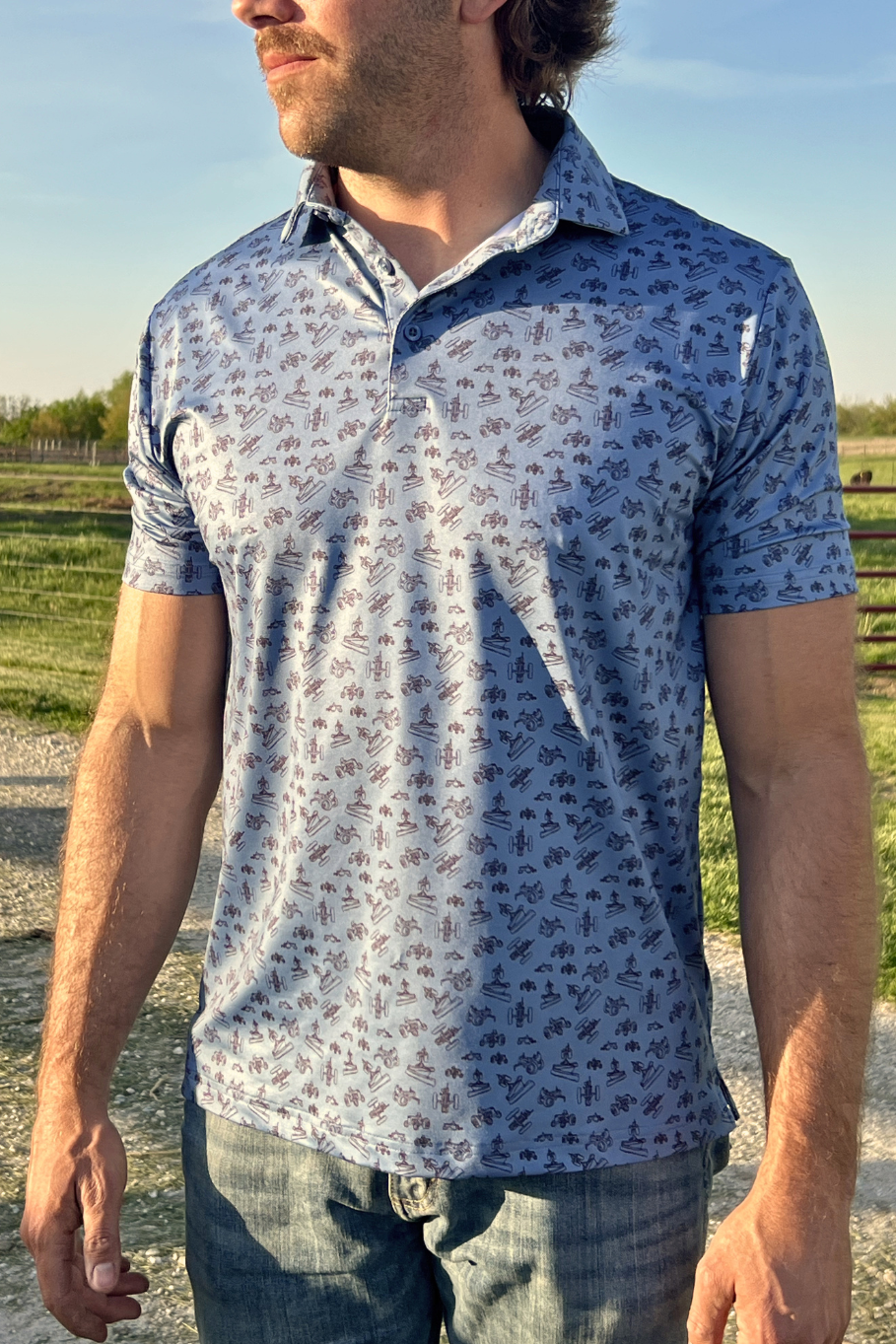 Diesel Drip Men's Tractor Polo in Blue