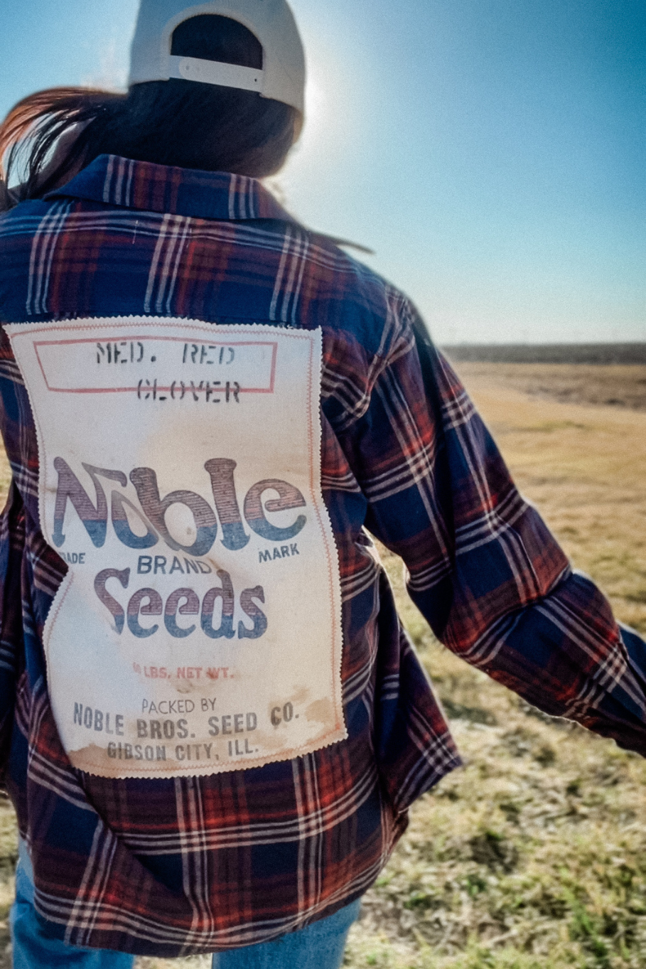 Size Large Upcycled Flannel- Noble Brand Seeds - Gibson City