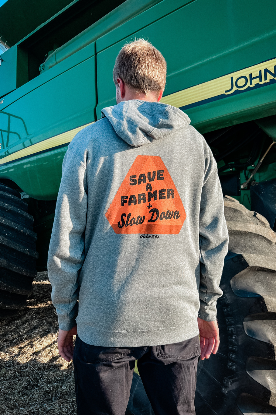 Save a Farmer Hoodie in Gunmetal Heather