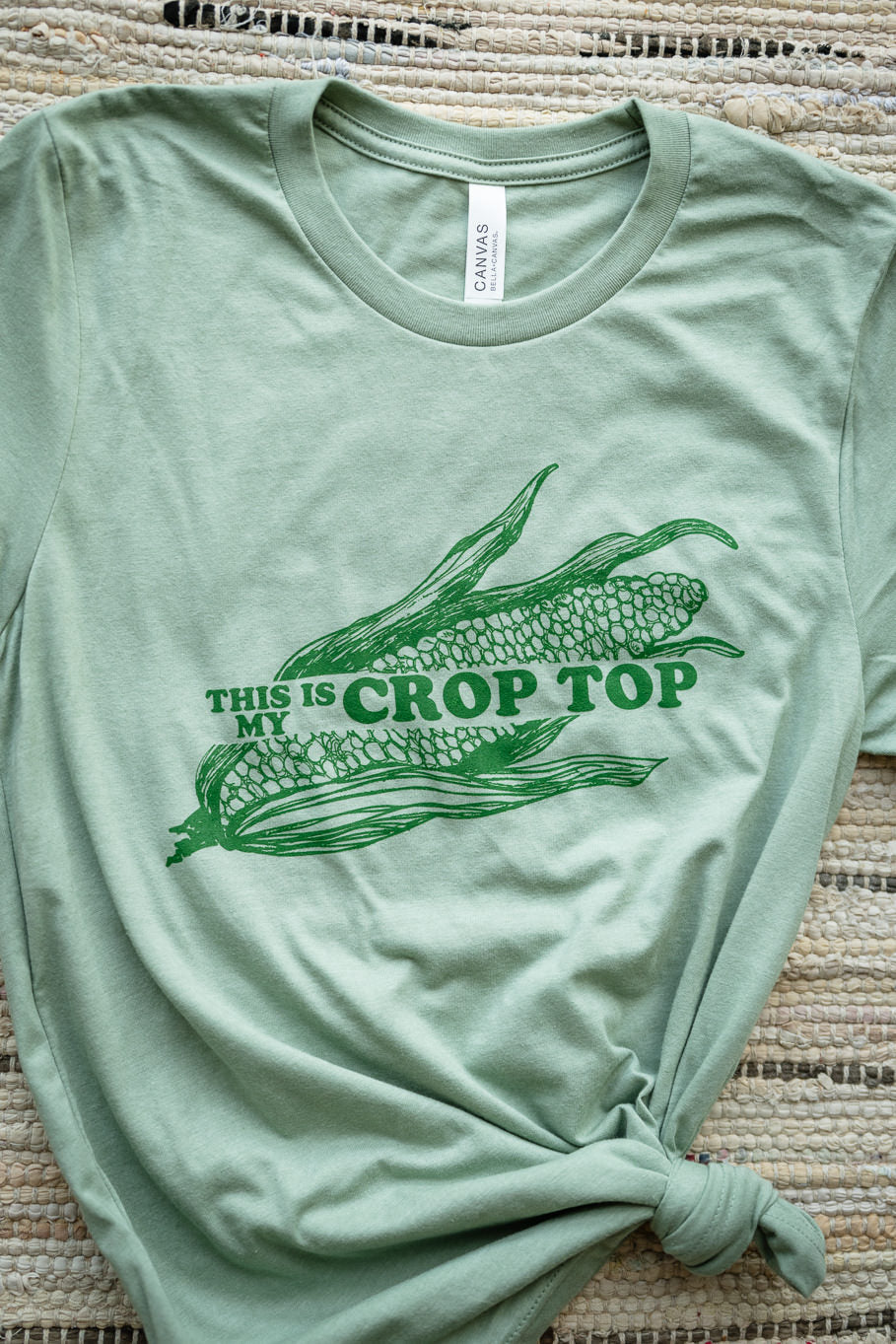 This is My Crop Top Graphic Tee in Heather Sage | Sizes S - 3XL - Rosebud's Tees