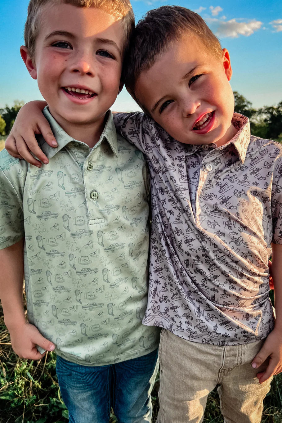 Diesel Drip Kid's Tractor Polo - Rosebud's Tees