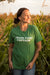 Grain Cart Captain Graphic Tee in Heather Grass Green | Sizes S - 3XL - Rosebud's Tees