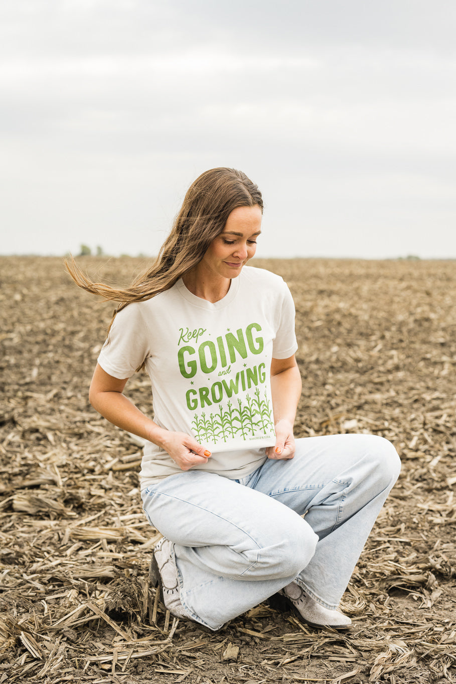 Keep Going and Growing Graphic Tee in Heather Dust | Sizes S - 3XL - Rosebud's Tees