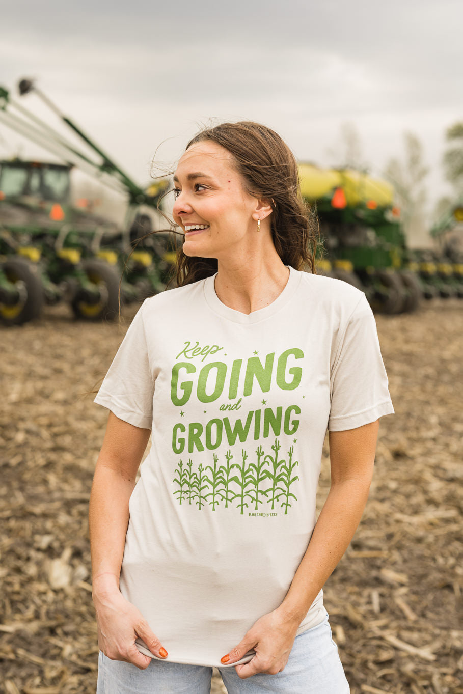 Keep Going and Growing Graphic Tee in Heather Dust | Sizes S - 3XL - Rosebud's Tees