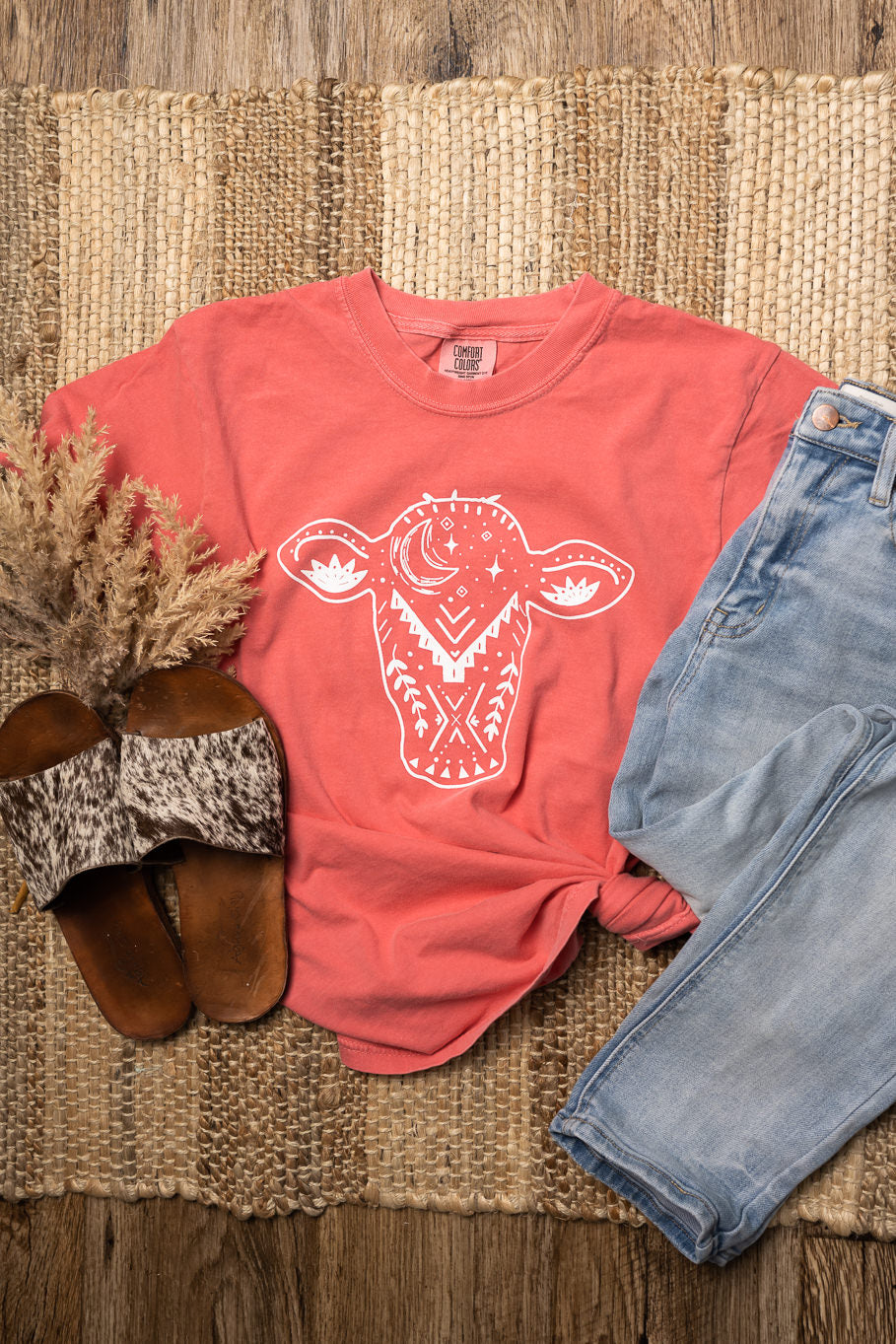 Midnight Heifer Graphic Tee in Watermelon | Sizes Adult S - 3XL - Rosebud's Tees