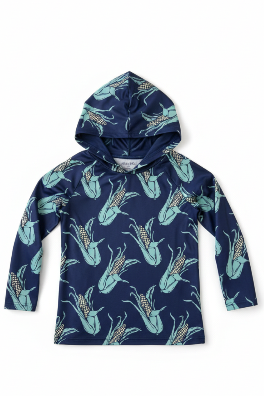 Navy blue corn print performance hoodie