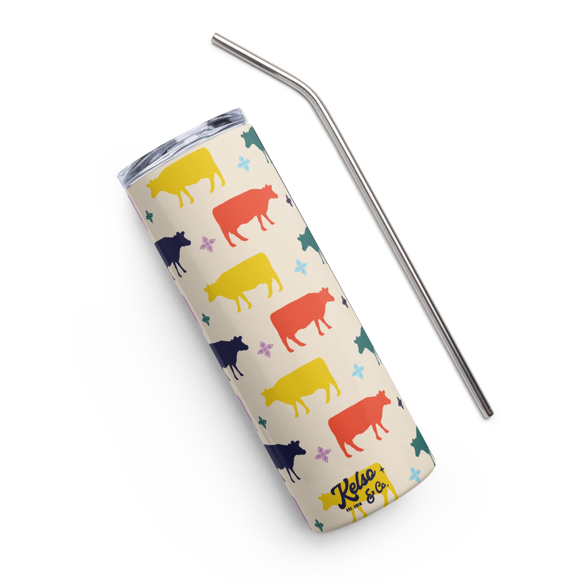 Colorful Cow Stainless Steel Tumbler